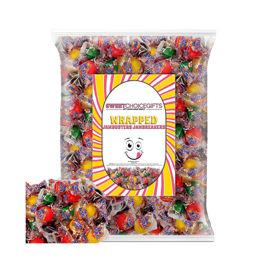 Jawbusters Jawbreakers Candy Bulk - Jaw Busters Jaw Breakers Individually Wrapped - Family Bulk Candy 2 LB Great for schools,offices Holloween easter