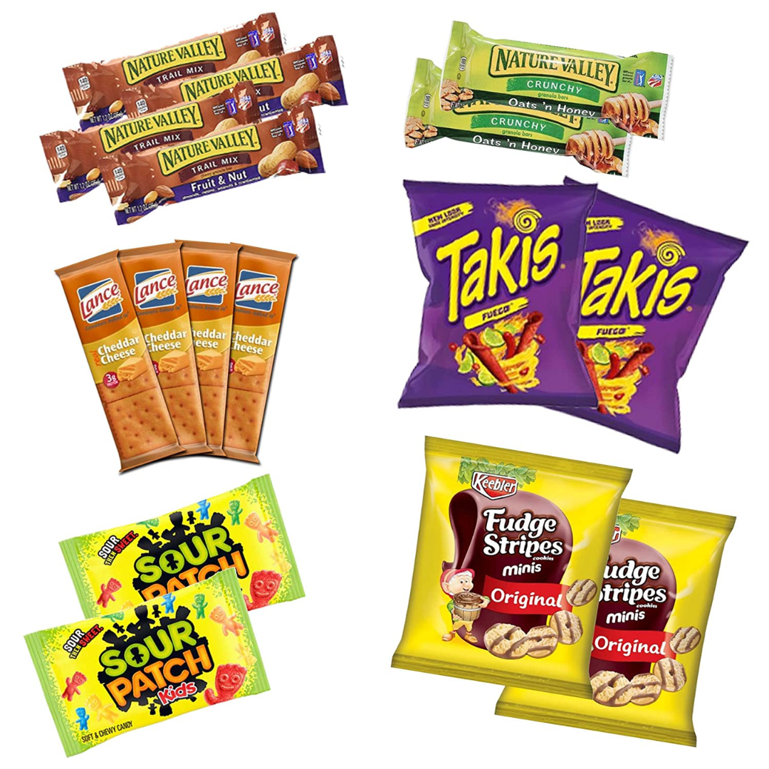 Birthday Gift Basket Care Package (60 Count) Snacks Food Cookies Chips Candy Party Variety Gift Box Pack Assortment Basket Bundle Mix Bulk Sampler Treat College Students Kids Teens Office School