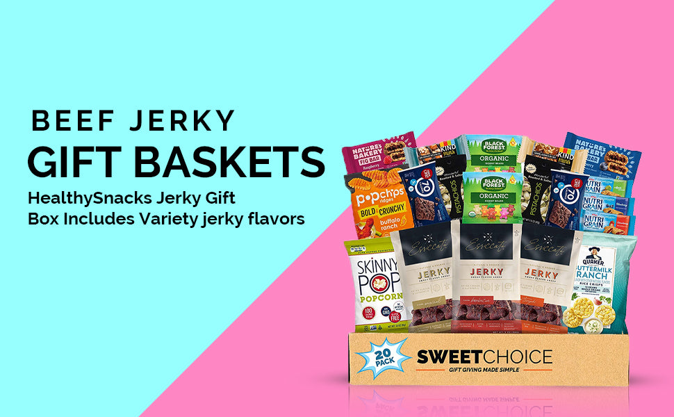 Fathers Day Gift Baskets Beef Jerky for Men: HealthySnacks Jerky Gift Box Includes Variety jerky flavors - Great Gifts For Men,women,Easter.Valentines day,Christmas,Mothers,fathers,