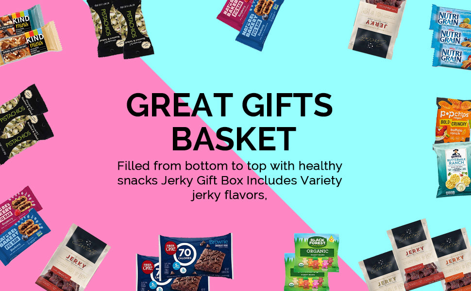 Fathers Day Gift Baskets Beef Jerky for Men: HealthySnacks Jerky Gift Box Includes Variety jerky flavors - Great Gifts For Men,women,Easter.Valentines day,Christmas,Mothers,fathers,