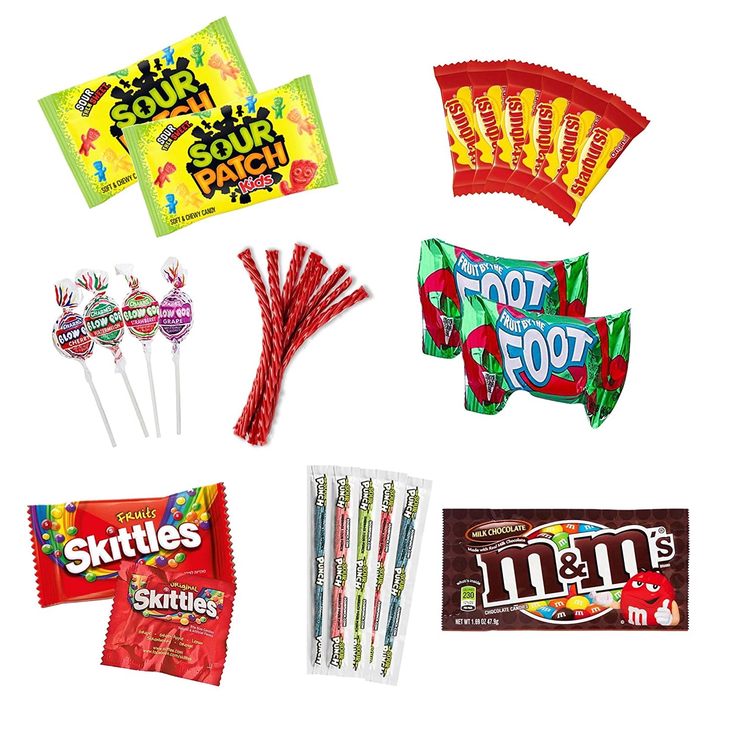 Premade Easter Bite Sized Candy Gift box Care Package - (50 count) A Sampler of Skittles, Sour Patch Kids, Starburst, , Twizzlers, Assorted candy variety packGreat for Movie Night Sleepovers and Goodie Bags!