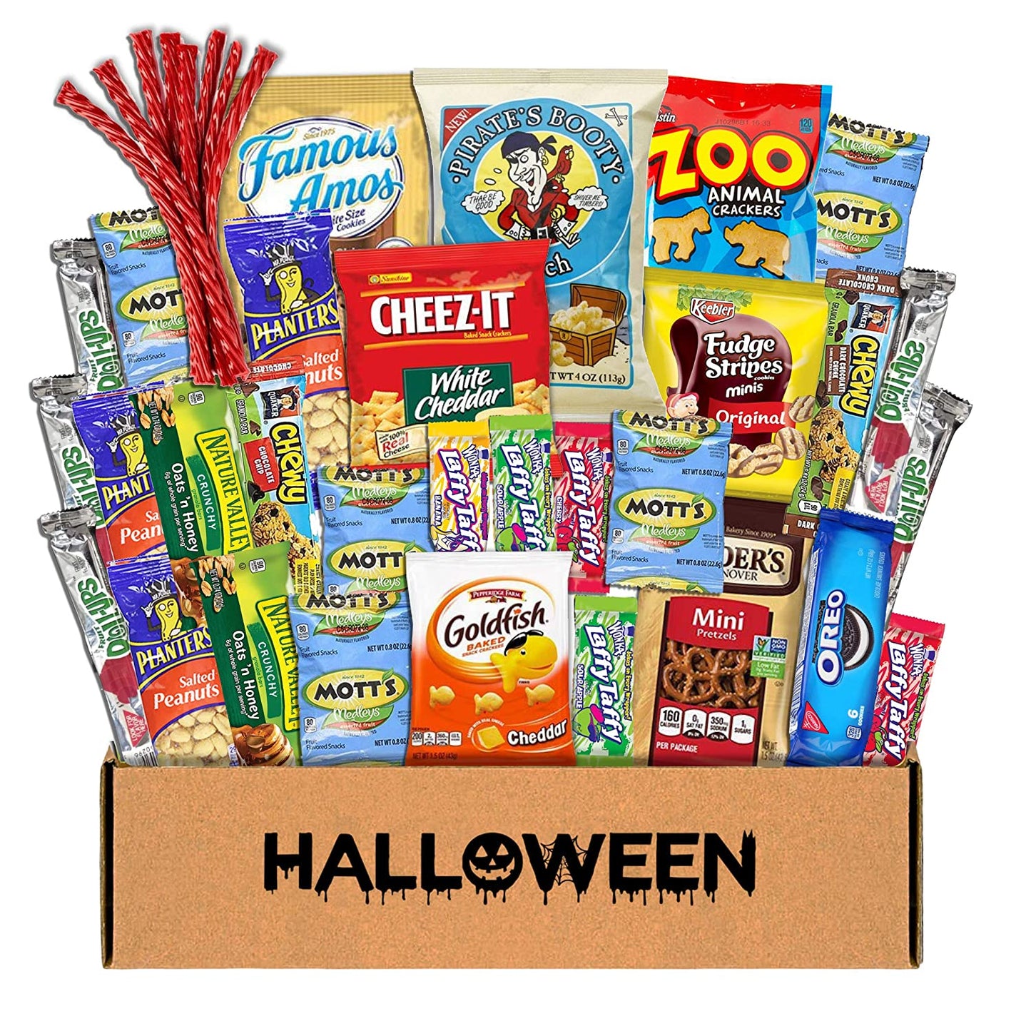 Halloween Package (38) Candy Snacks Assortment Trick or Treat Cookies Food Bars Toys Variety Gift Pack Box Bundle Mixed Bulk Sampler for Children Kids Boys Girls College Students