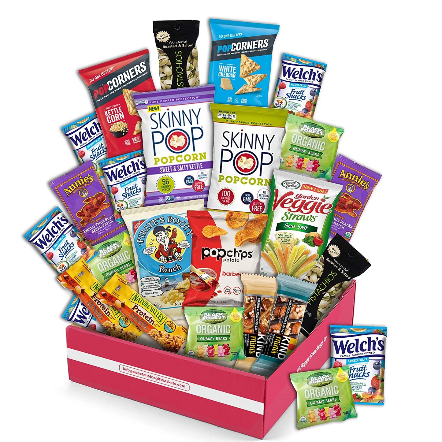 Snack Box Gluten Free Healthy Snacks Care Package (20 Count) for College Students, Exams, Father's Day, Mothers Day,Military, Finals, Office and Gift Ideas. Chips, Popcorn, and granola Bars.