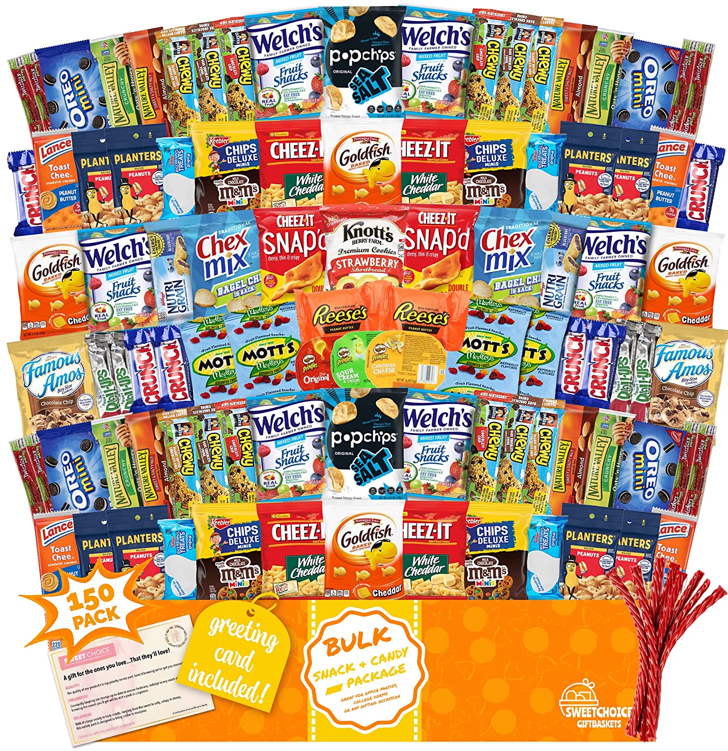 Care Package (150) Variety Snacks Gift Box Bulk Snacks - College Students,  Military, Work or Home - Over 9 Pounds of Snacks! Snack Box Fathers gift  basket gifts for men
