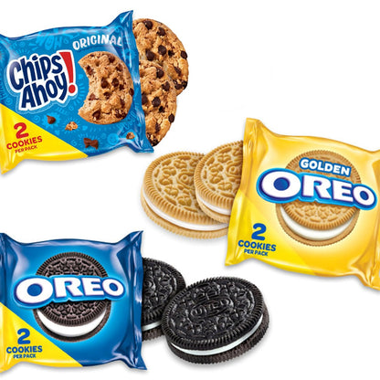 Sweet Treats Cookie Variety Pack OREO, OREO Golden & CHIPS AHOY!, 30 Snack Packs (2 Cookies per Pack)