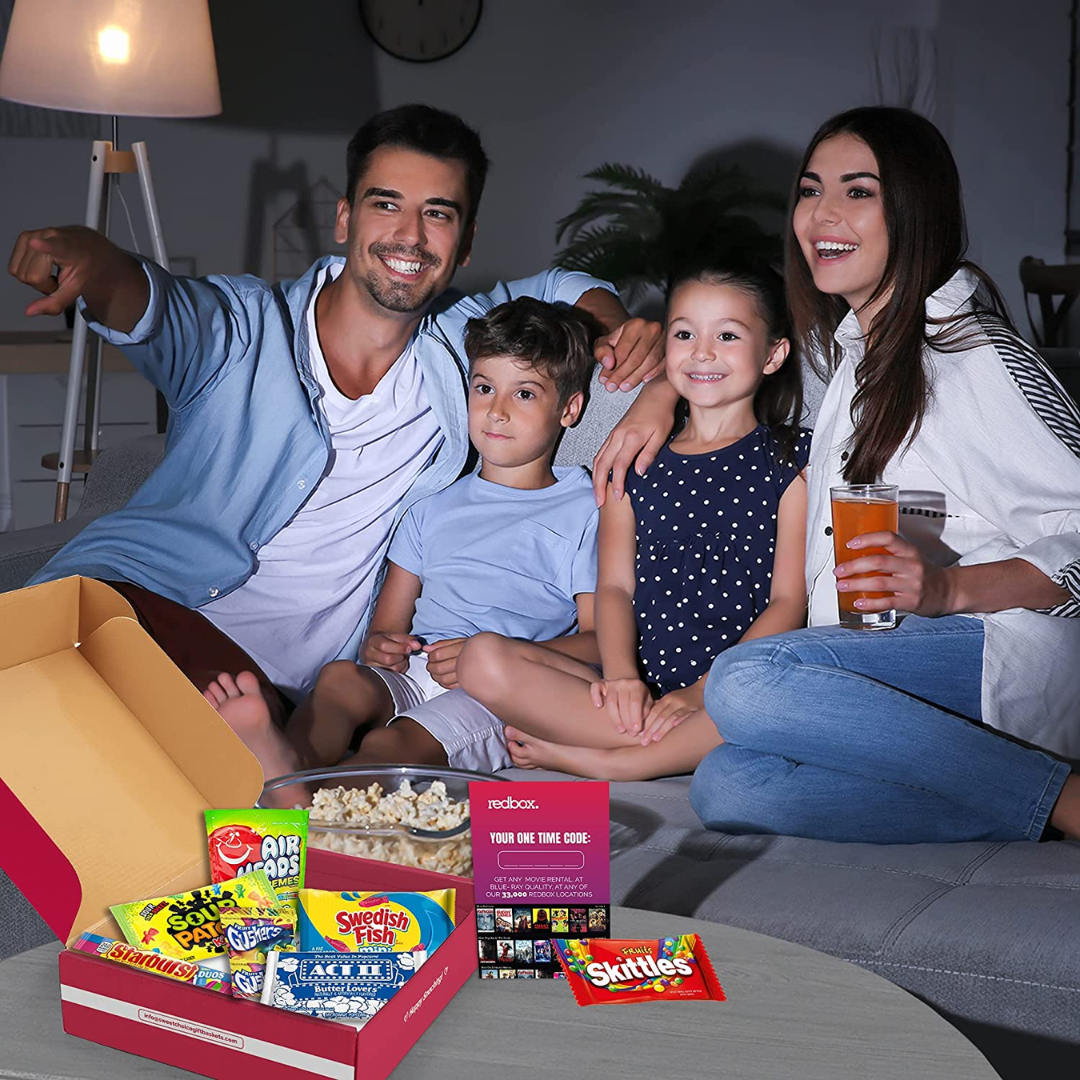 Redbox Movie Night Care Package with Popcorn, Candy and Movie Rental for College Students, Easter, Gift Ideas, Birthday, Date Night, Corporate Gifts and Finals From