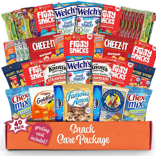  Snack Box Care Package (120 Count) Variety Snacks valentines  day Gift Box - College Students,Back to school Military, Work or Home -  Chips Cookies & Candy! Sweet Choice : Grocery